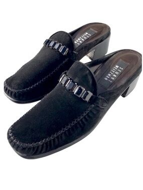Stuart Weitzman Black Suede Mules Size 8.5